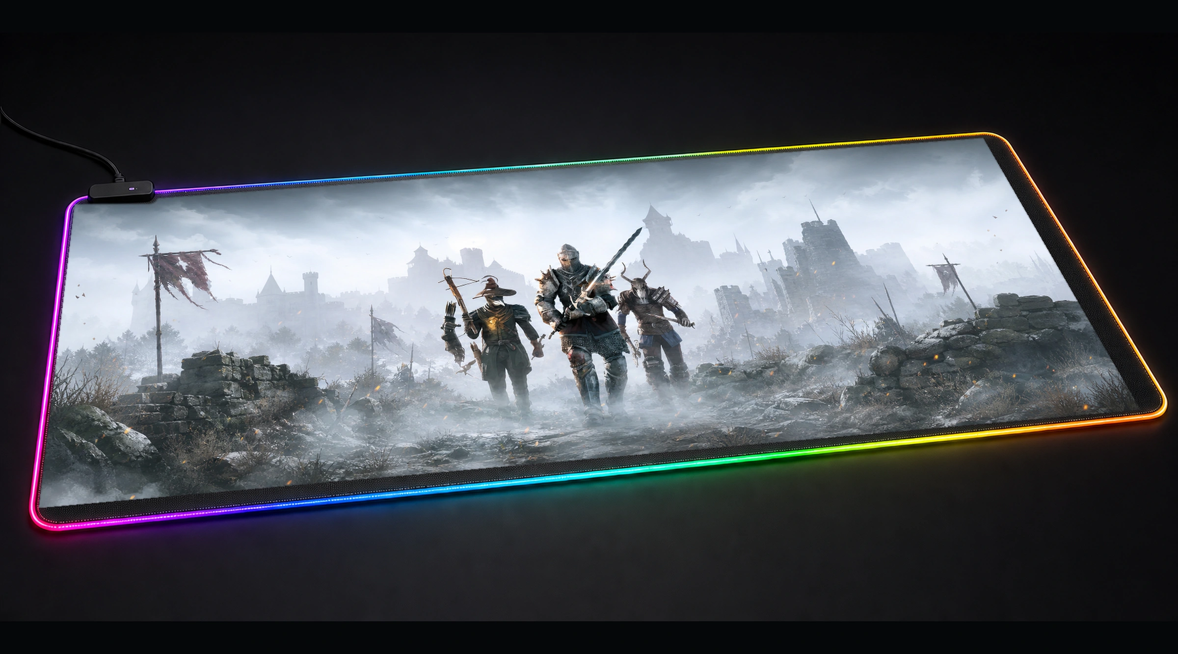 The Black Prince Game game world art panoramic RGB gaming desk mat product view