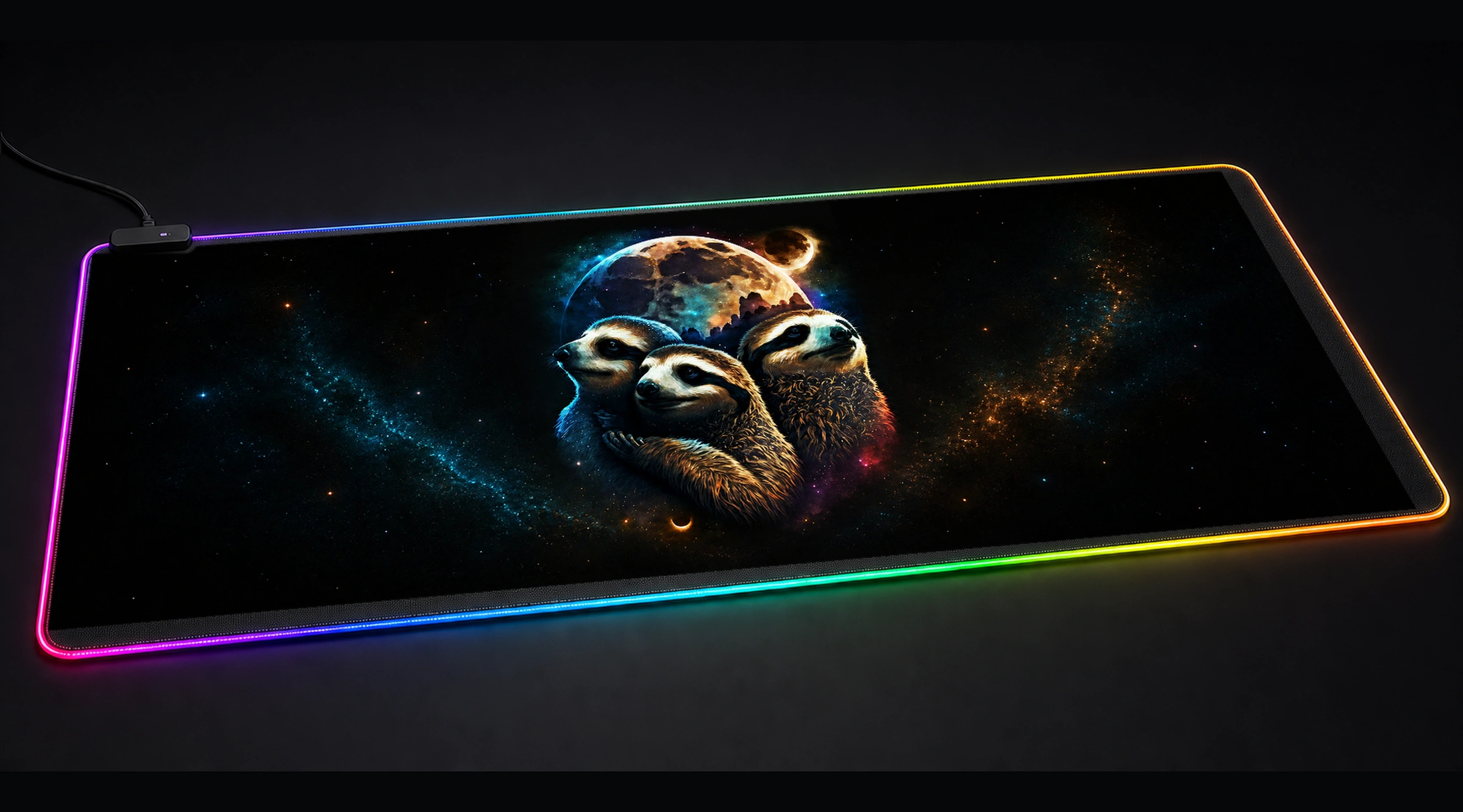 The animals Brother nature animal art panoramic RGB gaming desk mat product view